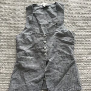 Olivaceous Gray Striped Women's Blouse